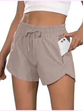 High Waisted Running Shorts with Zipper Pockets 2.5" Inseam